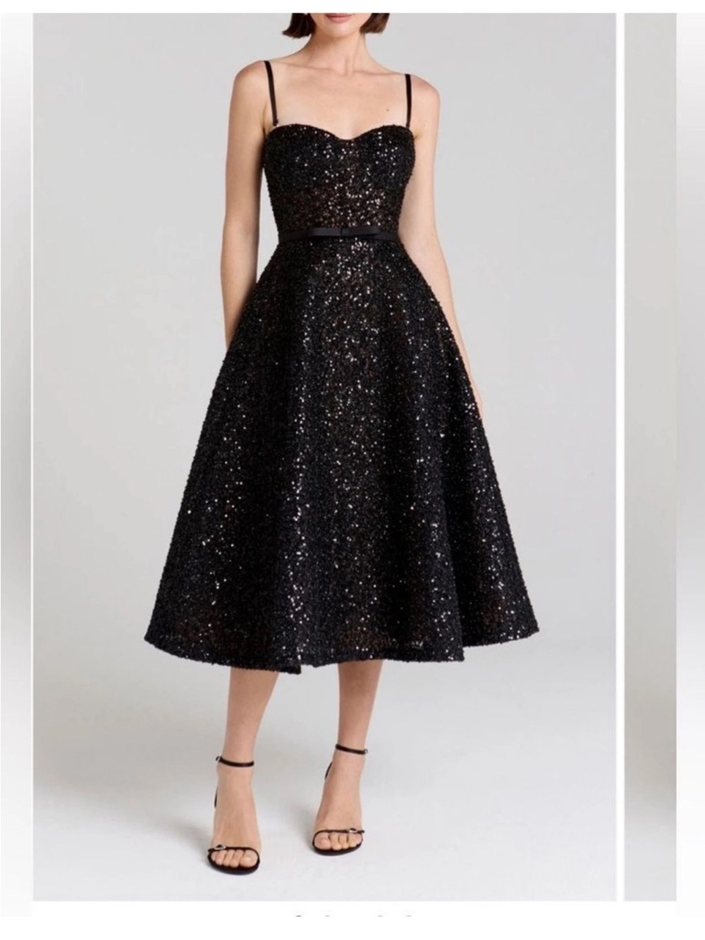 Nadine Merabi Marilyn Rhinestone Cocktail Dress Black - Picture 2 of 10